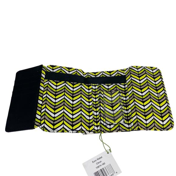 Vera Bradley Euro Wallet in Citron 5.5" x 4" New - Picture 6 of 9